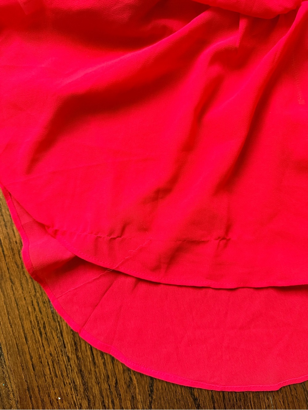 Red Ruffle Zip-Front Peplum Tank Top - Picture 6 of 6